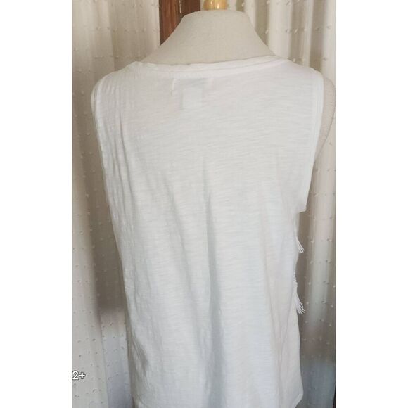 T25 Liz Claiborne tank top western style with fringe - Picture 3 of 8
